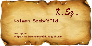 Kolman Szebáld névjegykártya